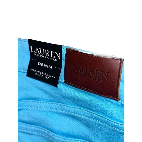 NEW WITH TAGS NWT Lauren Ralph Lauren Blue Super Stretch Premier Denim Skinny Cr - Picture 6 of 10